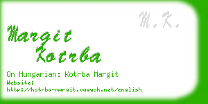 margit kotrba business card
